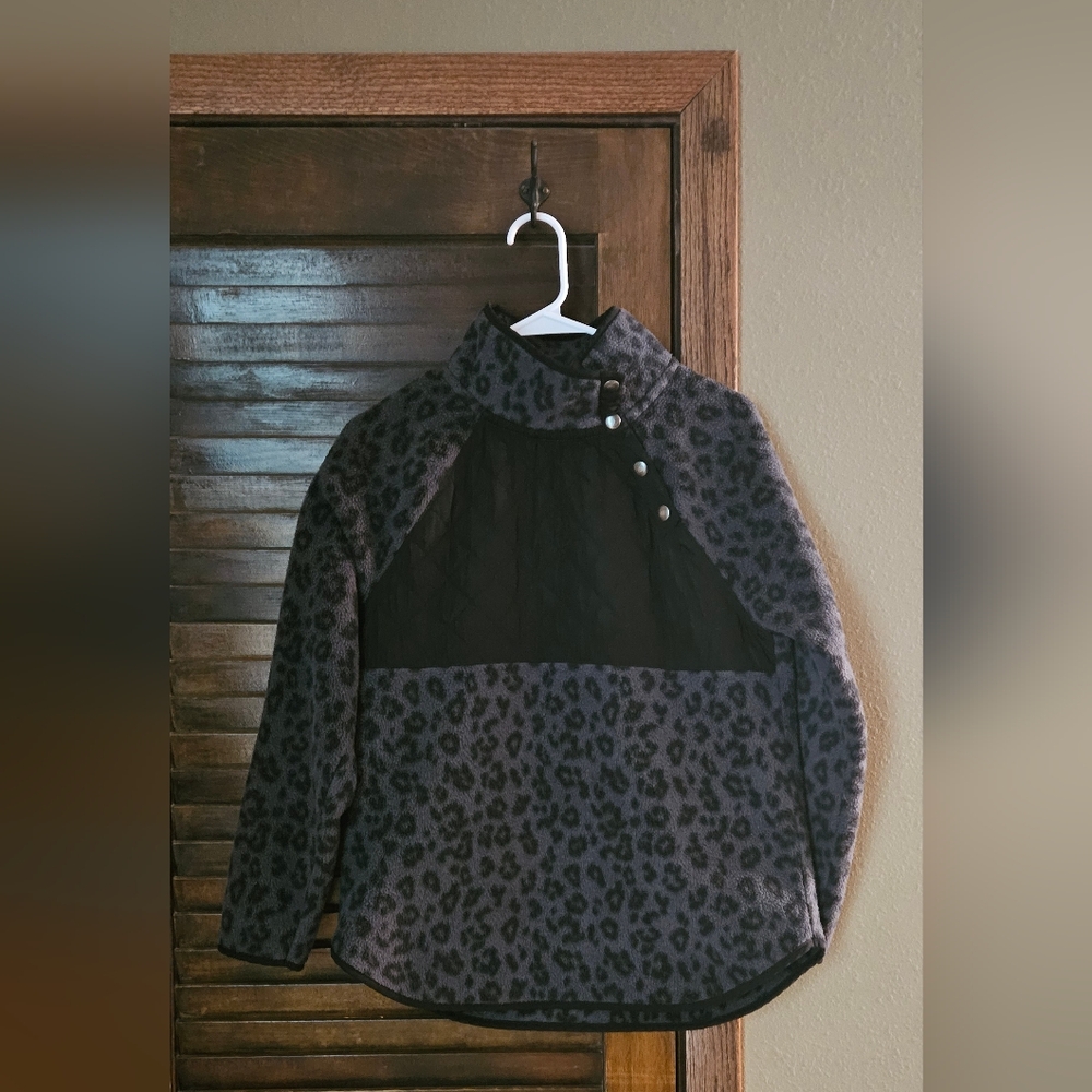 J. Crew Gray Leopard Print Sweatshirt